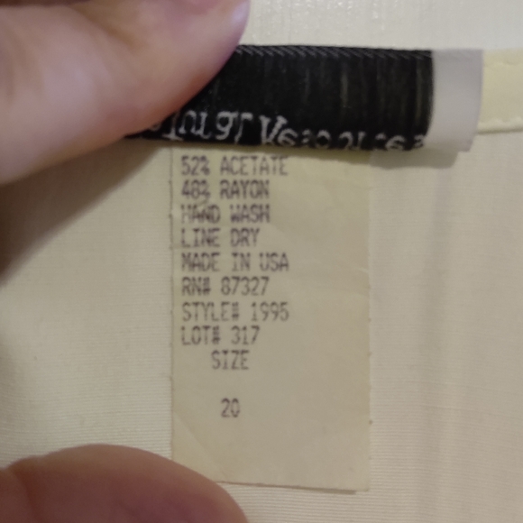 Vintage Natural Resources Women's Off White with Tie Button Down Blouse Size 20 - Picture 8 of 8